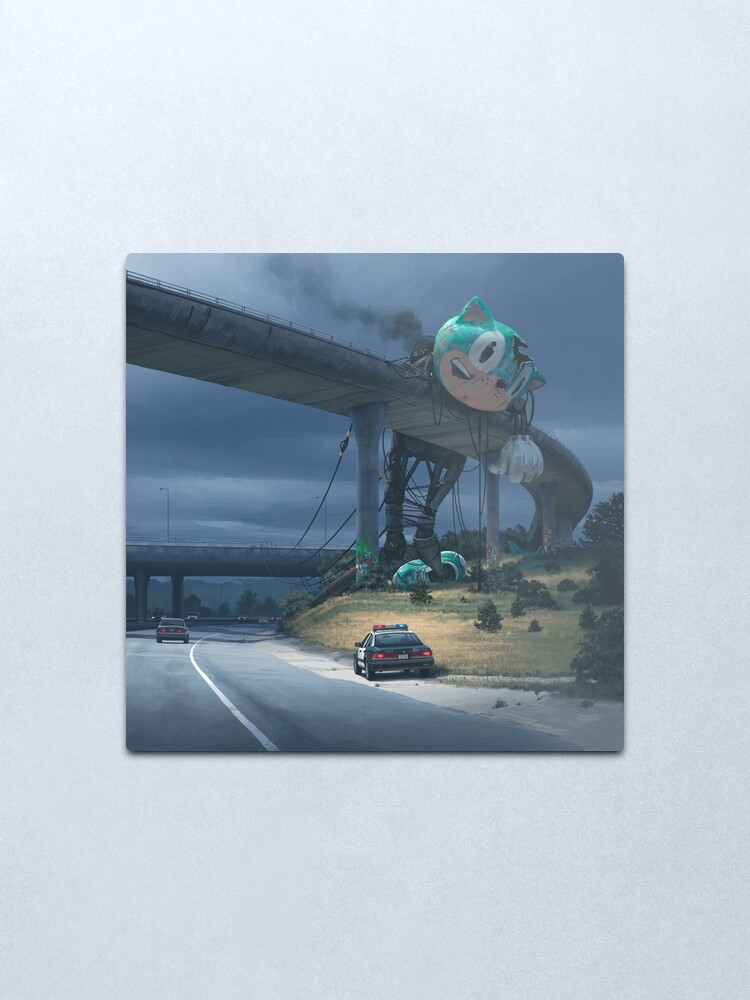 Alternate view of Incident On The Edge Of Town Metal Print