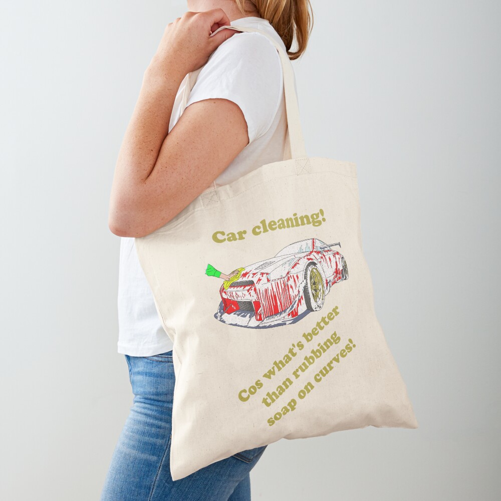 "Funny car cleaning! Car wash! Car detailing! Red!" Tote Bag for Sale