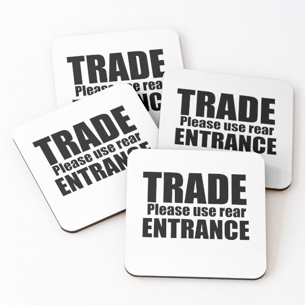 Item preview, Trade please use rear entrance sign. designed and sold by GuacamoleWindow.