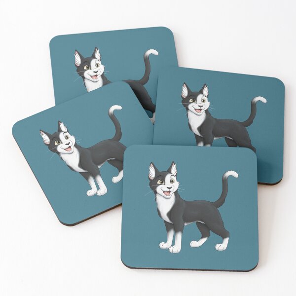 Item preview, Black and White Bicolour Cat with Eye Patch designed and sold by caseysketches.