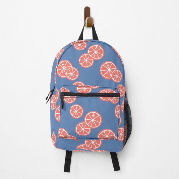 Item preview, Pink Grapefruit on pacific blue background designed and sold by Feeling Artsy.