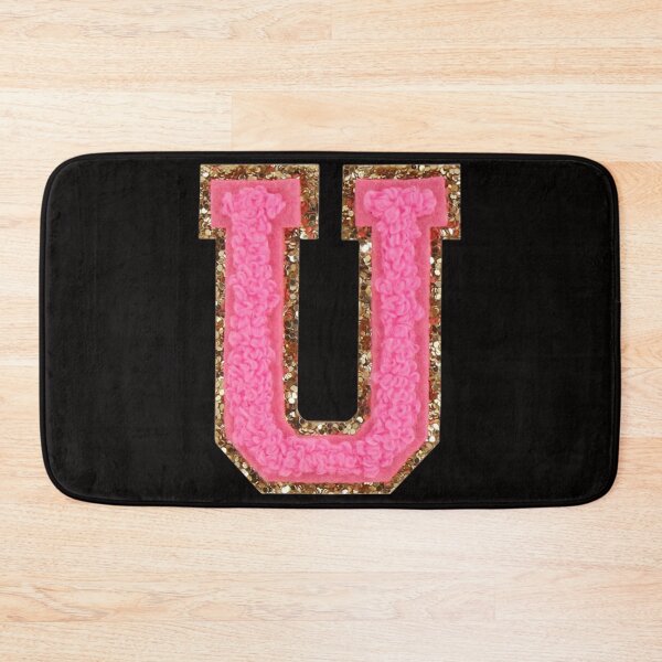Item preview, U - Bubblegum Glitter Varsity Letter Patches designed and sold by Monograms Ultd.