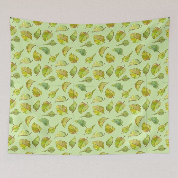 Item preview, Yellow and green autumn leaves dancing in the wind designed and sold by Osting.