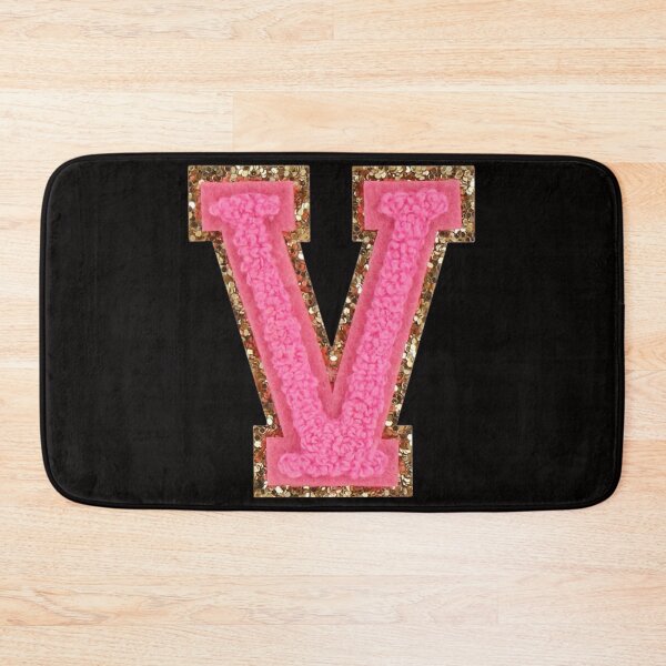 Item preview, V - Bubblegum Glitter Varsity Letter Patches designed and sold by Monograms Ultd.