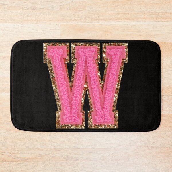 Item preview, W - Bubblegum Glitter Varsity Letter Patches designed and sold by Monograms Ultd.