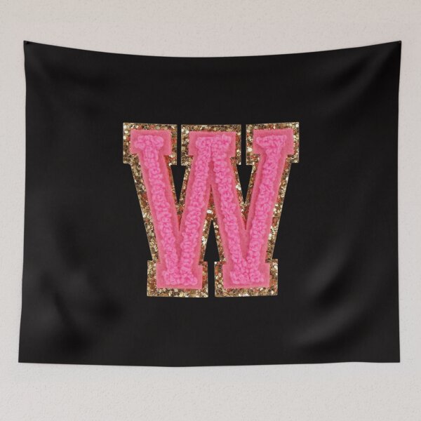 Item preview, W - Bubblegum Glitter Varsity Letter Patches designed and sold by Monograms Ultd.
