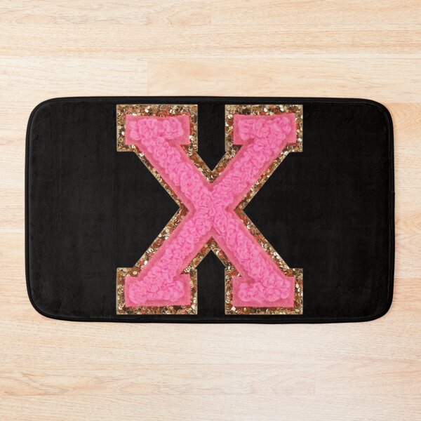 Item preview, X - Bubblegum Glitter Varsity Letter Patches designed and sold by Monograms Ultd.