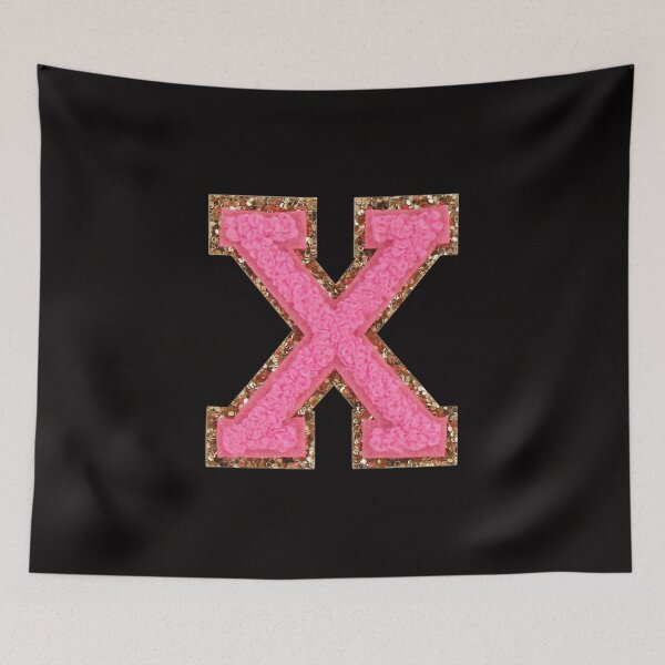 Item preview, X - Bubblegum Glitter Varsity Letter Patches designed and sold by Monograms Ultd.