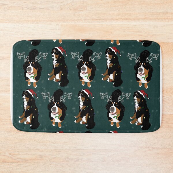 Item preview, Christmas Holiday Bernese Mountain Dog Pattern-Green designed and sold by KantstandyaC.