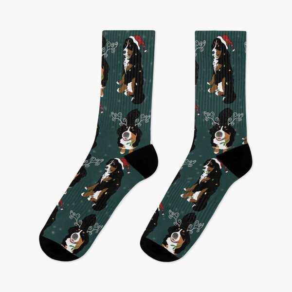 Artikelvorschau, Weihnachtsfeiertags-Berner-Sennenhund-Muster-Grün entworfen und verkauft von KantstandyaC.