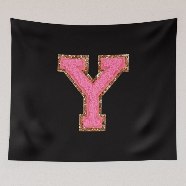 Item preview, Y - Bubblegum Glitter Varsity Letter Patches designed and sold by Monograms Ultd.