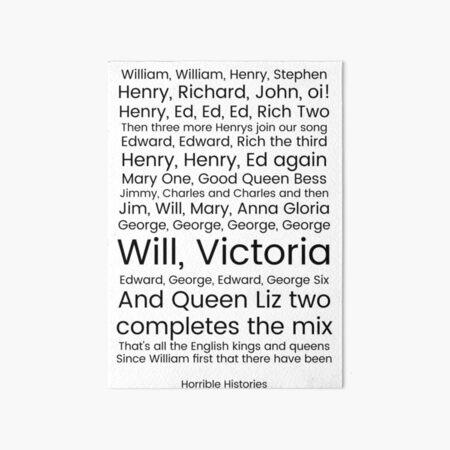 Horrible Histories English Kings and Queens Song Lyrics