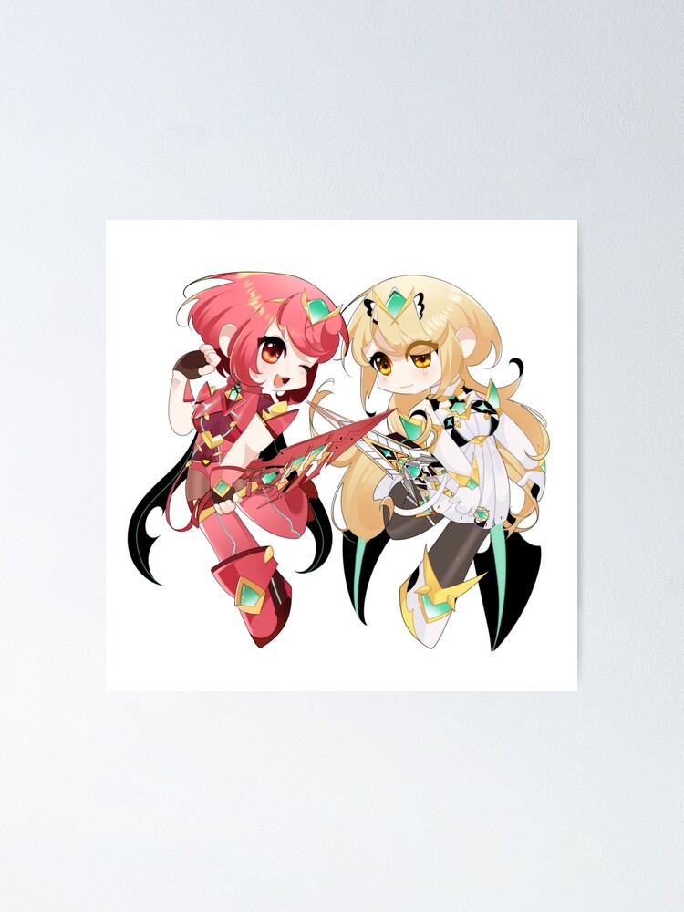 Xenoblade Pyra And Mythra Stickers Poster For Sale By Nicklebunny