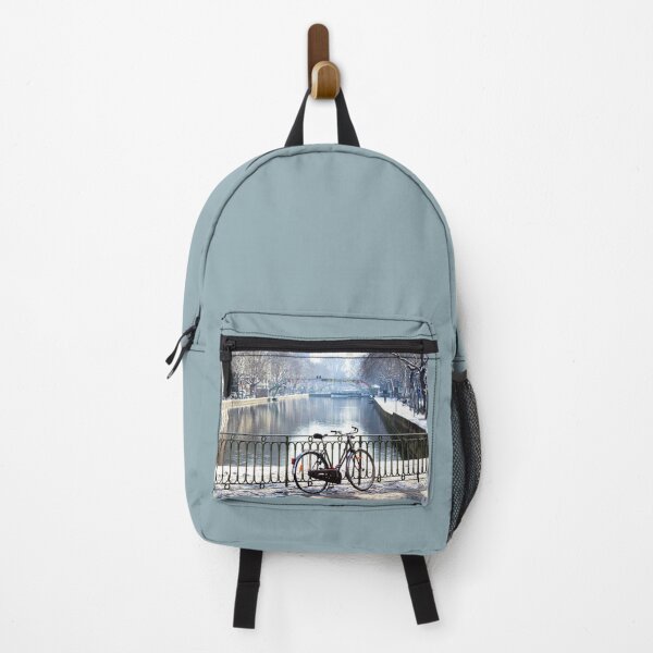 Item preview, The Canal Saint-Martin in Paris by winter with snow covering canal banks. designed and sold by Rrrainbow.