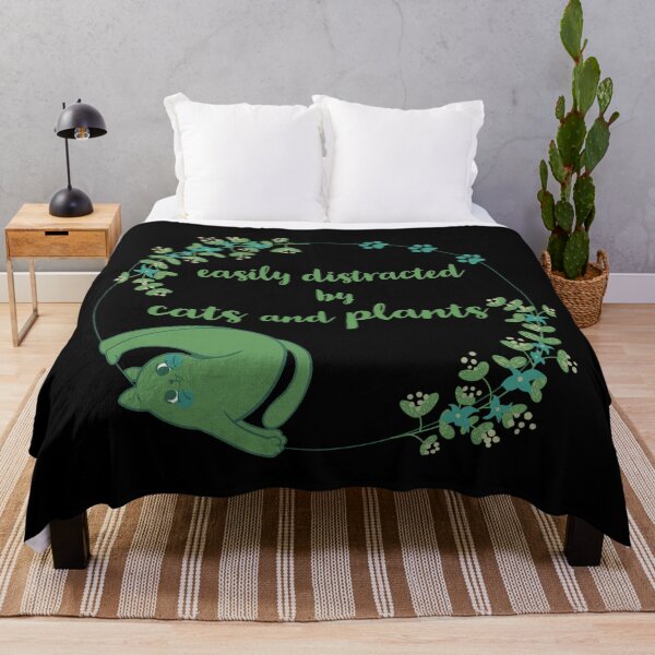 Item preview, easily distracted by cats and plants designed and sold by Laura-stbr.