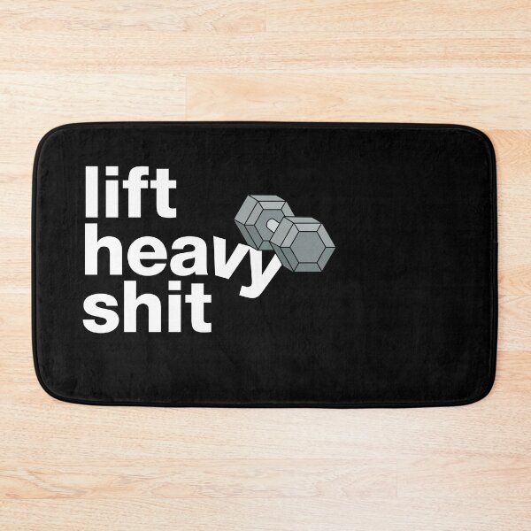 Item preview, "Lift heavy shit" motivating crossfit statement with dumbbell designed and sold by TrueType.