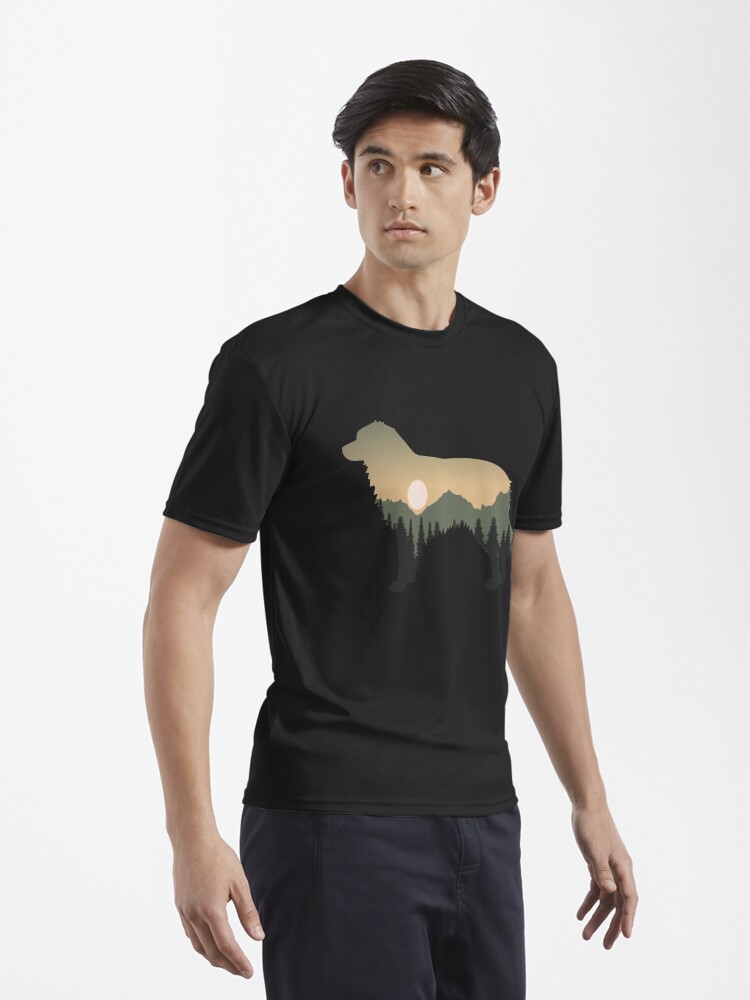 Disover australian shepherd dog forest mountain sunset gift | Active T-Shirt 