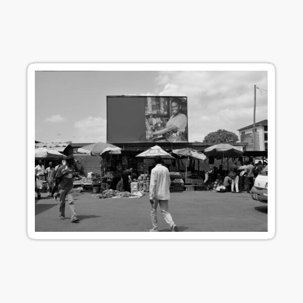 Vista previa del artículo con la obra «Mercadillo de Blantyre en blanco y negro», diseñado y vendido por JessicaMhone.