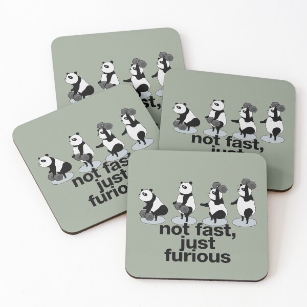 Item preview, panda bear with dumbbell doing snatches and crossfit saying "not fast, just furious" designed and sold by TrueType.