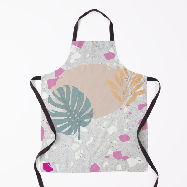 Item preview, Pastel Palm and Olive Leaves on Terrazzo Background designed and sold by GasconyPassion.