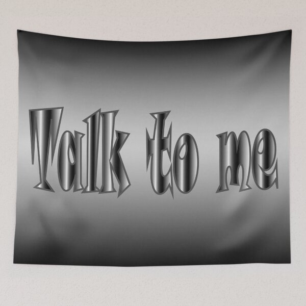 Item preview, Lettering Talk to me in black and white gradient designed and sold by Murza.