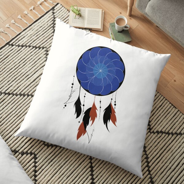 My Lucky Blue Dreamcatcher Floor Pillow