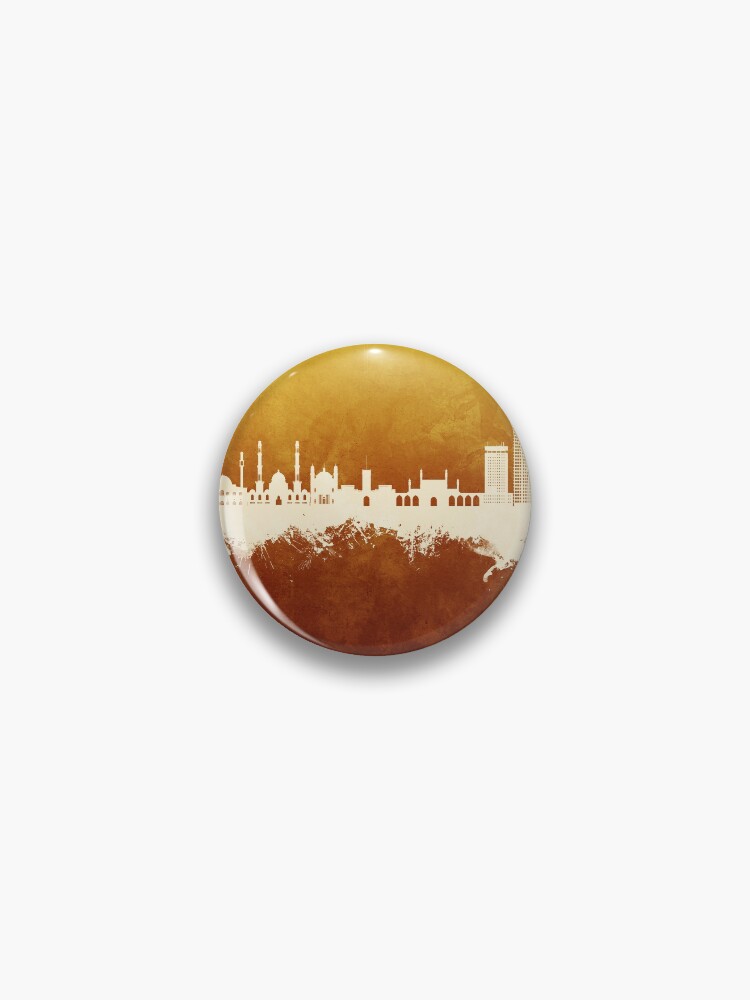 Thumbnail 1 von 3, Button, Kabul Afghanistan Skyline designt und verkauft von ArtPrints.