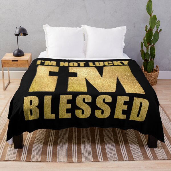 Item preview, I'm Not Lucky I'm Blessed Black and Gold designed and sold by 4wordsmovement.