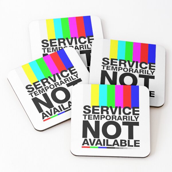 Item preview, "Service temporarily not available" error message, no signal, test screen designed and sold by TrueType.