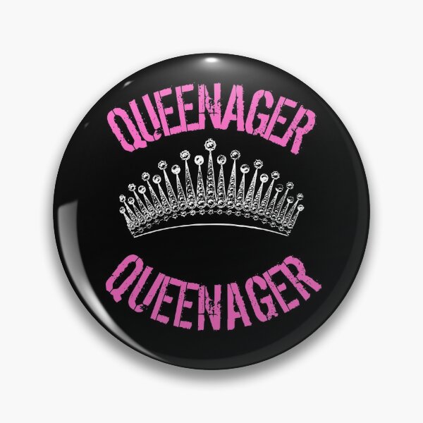 Item preview, Queenager Pink Text And Silver Crown designed and sold by Beluved.