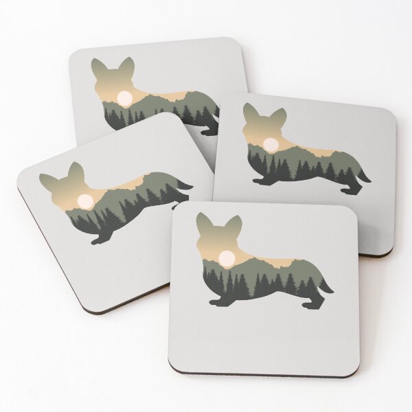 Item preview, pembroke welsh corgi dog forest mountain sunset gift designed and sold by alaechamlal.