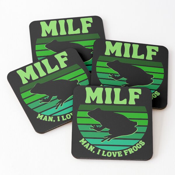 Item preview, MILF: Man, I Love Frogs Cute Animal Lover & Mom Life Quote Humor Vintage Green Sunset designed and sold by ZEROXCOOL.