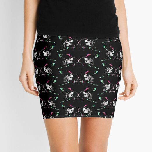 Heron Stencil  Mini Skirt