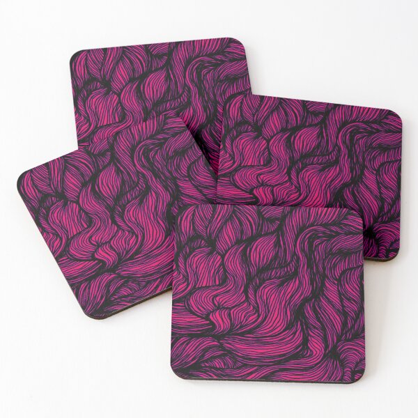 Item preview, Lines hair waves black pink designed and sold by Susanne Margarete Lutz.