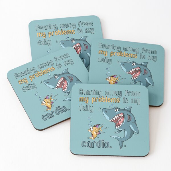 Item preview, Cardio training fish and shark illustration designed and sold by ARTemyzz.