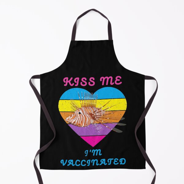 Item preview, Kiss Me I Am Vaccinated Lionfish Rainbow Heart Distressed Black BG designed and sold by KeysTreasures.