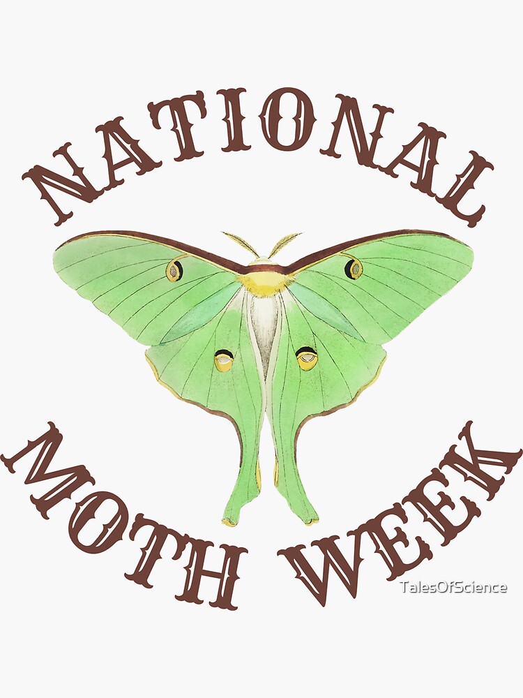 "National Moth Week, Luna Moth" Sticker for Sale by TalesOfScience