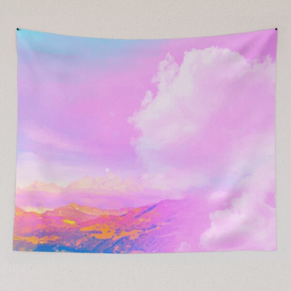 Item preview, Aesthetic Pink Cloud And Mountains designed and sold by chowyz.