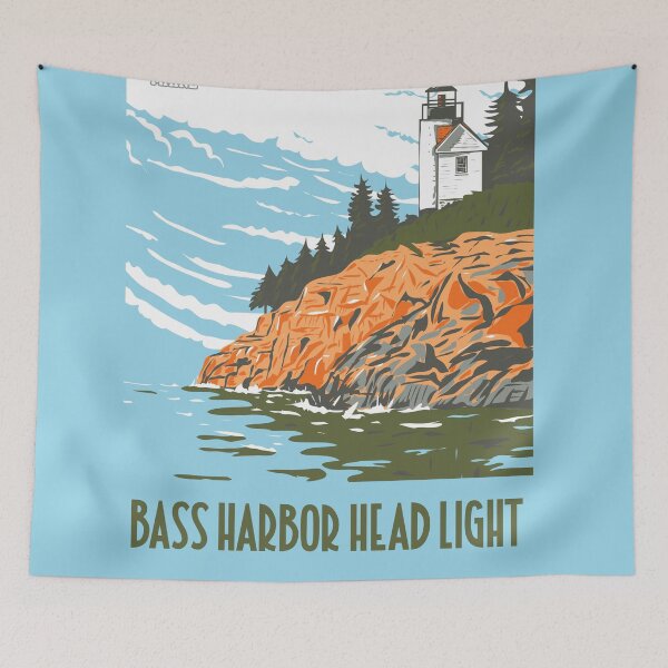 Item preview, WPA Poster of Bass Harbor Head Light in Mount Desert Island, Acadia National Park, Maine designed and sold by JohnLucke.