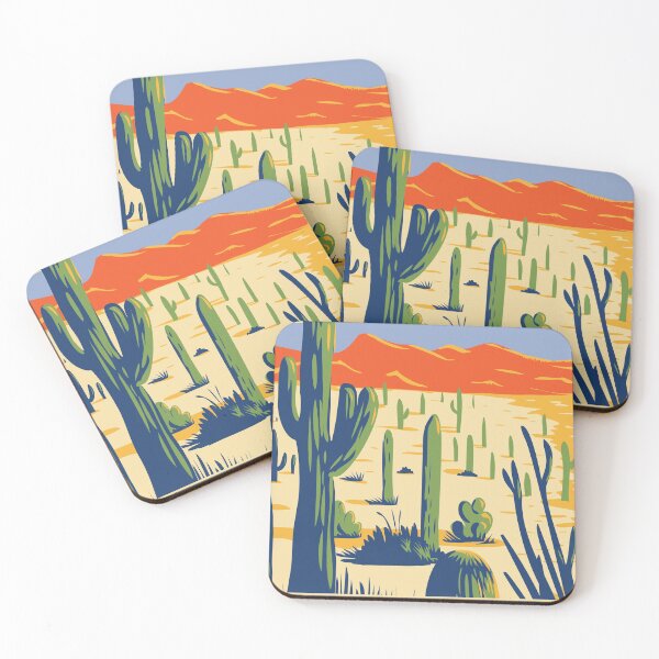 Item preview, WPA poster of Saguaro NP with giant Saguaro in Sonoran Desert, Pima County, Arizona, USA designed and sold by JohnLucke.