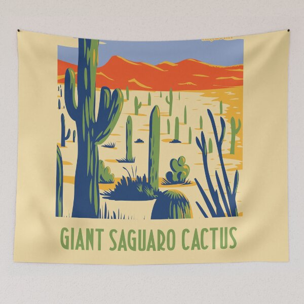 Item preview, WPA poster of Saguaro NP with giant Saguaro in Sonoran Desert, Pima County, Arizona, USA designed and sold by JohnLucke.