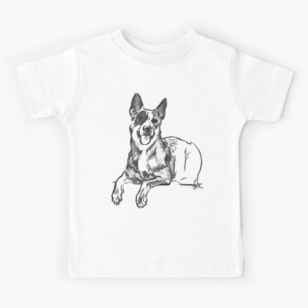 Blue Heeler Drawing Kids T-Shirt