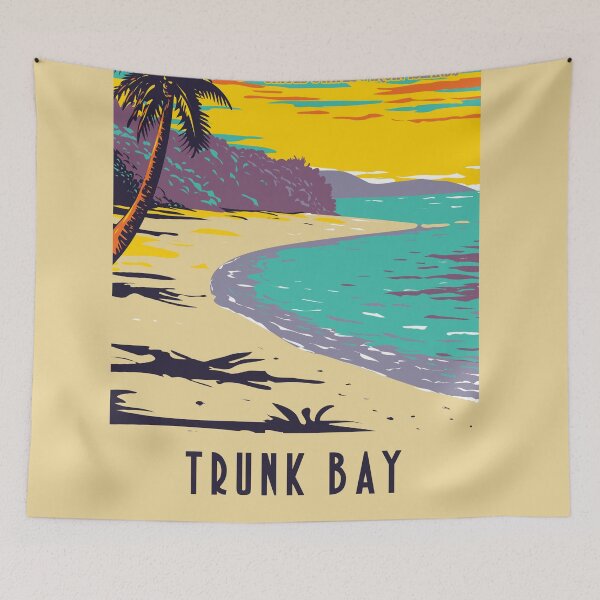 Item preview, WPA Poster of Trunk Bay beach, Virgin Islands National Park in the island of St John, USA designed and sold by JohnLucke.