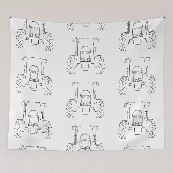 Aperçu de l'œuvre Graphique de contour noir tracteur agricole créée et vendue par soitwouldseem.