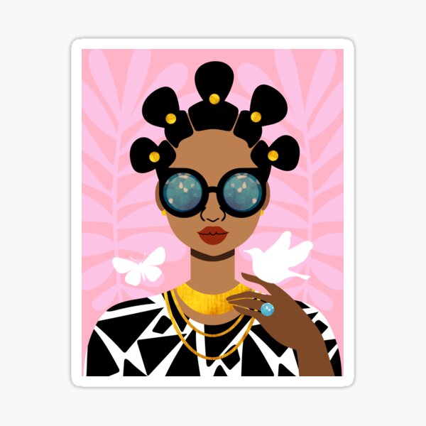 Bantu Knots Hairstyle Girl Sticker