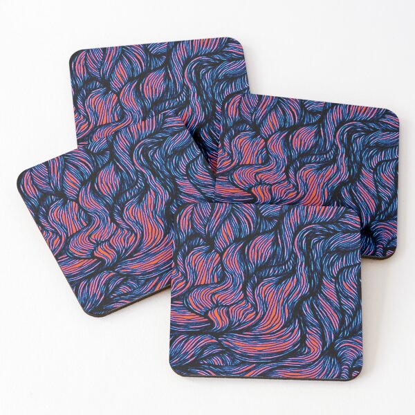 Item preview, Lines hair waves blue orange designed and sold by Susanne Margarete Lutz.