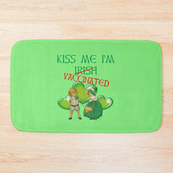 Item preview, Kiss Me I am Vaccinated - Irish Children Green Hearts Green BG designed and sold by KeysTreasures.