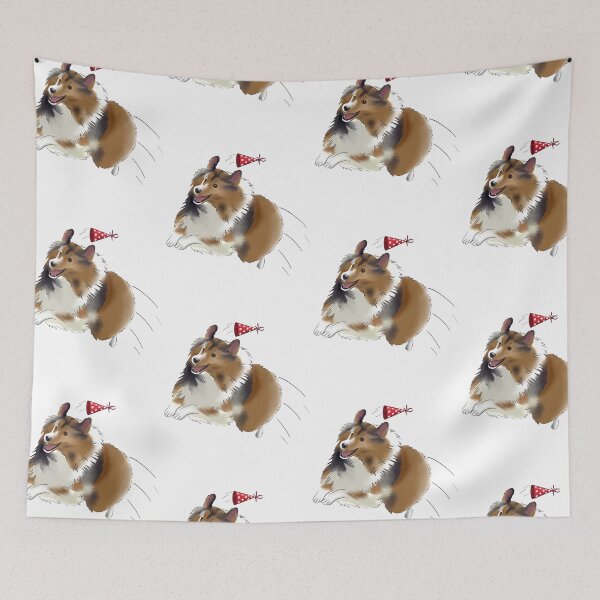 Item preview, Cute Birthday Sheltie Jumping, Shetland Sheepdog designed and sold by ElysianCreation.