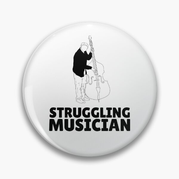 Item preview, Struggling Musician Double Bass Player "Black Design" designed and sold by ProfusionPro.