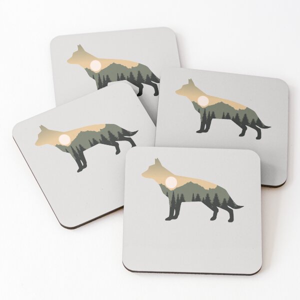 Item preview, german shepherd dog forest mountain sunset gift designed and sold by alaechamlal.